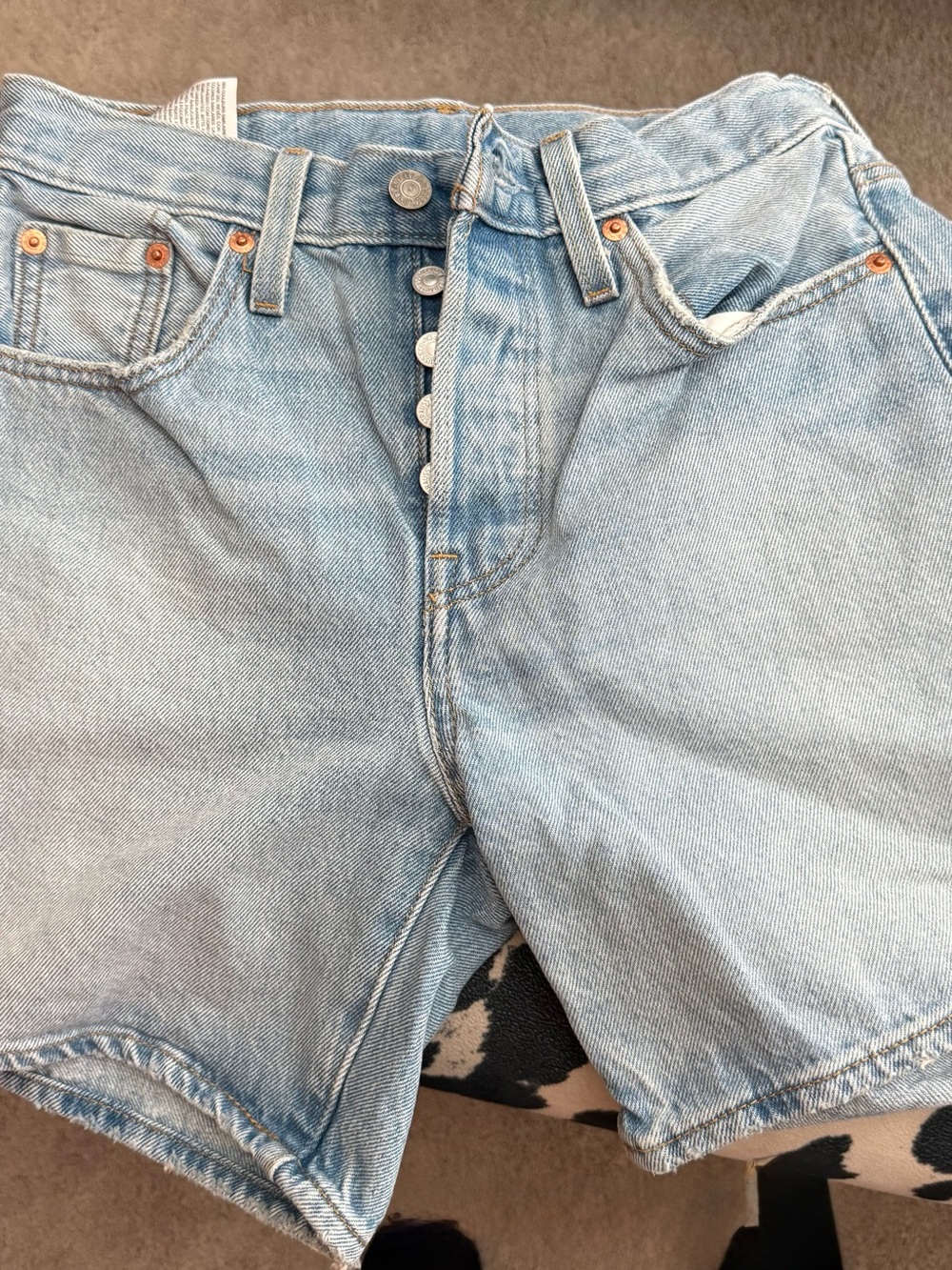 Levi's Light Wash Button-Fly Denim Shorts